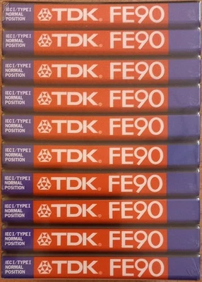 10 K7 CASSETTES AUDIO TDK FE 90 TYPE I neuves