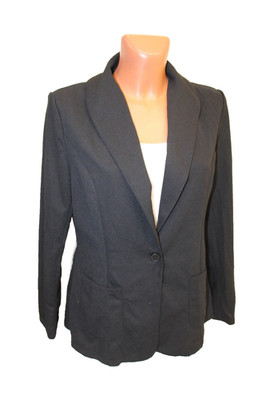 Emery Rose Cardigan XL 42 dünne Jacke Knopf Blazer langarm stretchig schwarz