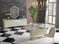 Luxus Esszimmer Set Esstisch Mit 4X Lehnstuhl Essgruppe Essgarnitur Stuhlgruppe