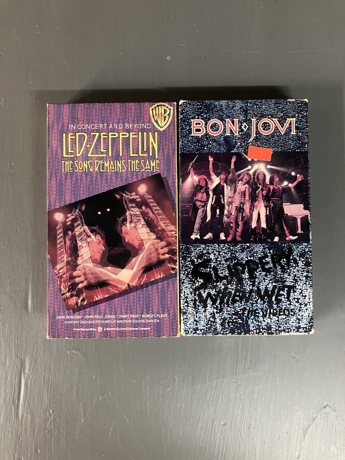 Vintage VHS Bon Jovi  Slippery When Wet And The Song Remains The Same Led Zep