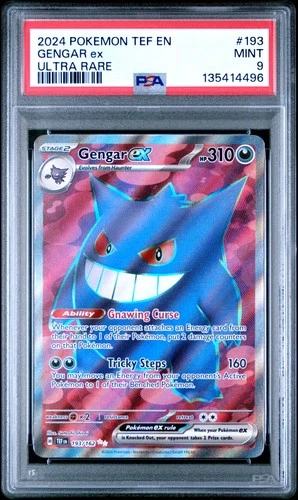 2024 POKEMON TEF EN-TEMPORAL FORCES ULTRA RARE #193 GENGAR EX PSA 9