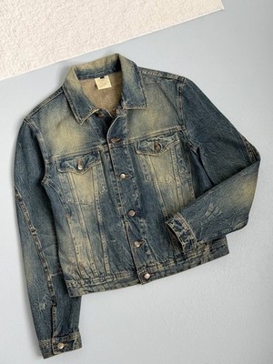 Roberto Cavalli Just Cavalli Distressed Denim Jacket Studded Vintage Size 48