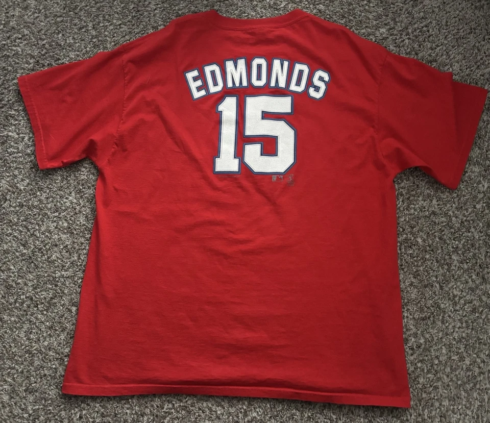 圣路易斯红雀队 T 恤 Lee Sport #15 Jim Edmonds Y2K Era 棒球男式 XL — 第 2/4 张图片