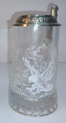 Eagle Beer Stein with Lid, 6 inch Tall, Made in Germany