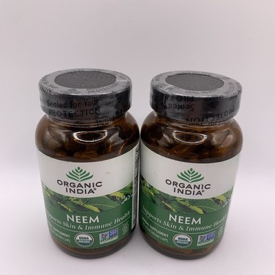 2x Organic India Organic Neem Capsules - 650mg - 90 Count (180 Total) Exp 12/26