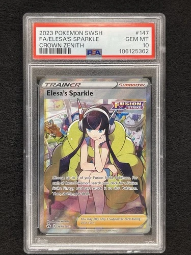 Elesa's Sparkle (Full Art) 147/159 Crown Zenith Holo Gem MT PSA 10
