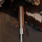 8.4" inch Damascus Steel Hunting Knife Full Tang Wood Handle Leather Sheath — photo 8