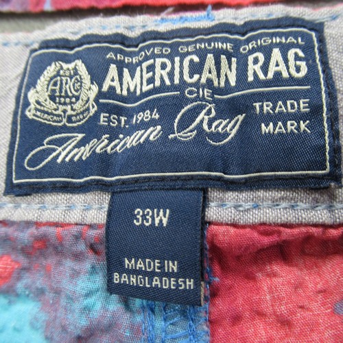 American Rag Shirt Shorts Set Men Medium 33W Seersucker Tie Dye Trippy Hippy 2pc - Picture 5 of 16