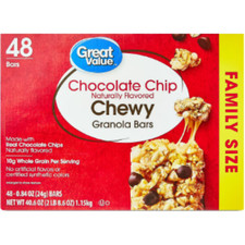 Chocolate Chip Chewy Granola Bars, Family Size, 0.84 oz Paper Box, 48 count,,