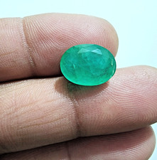 Awesome Zambia Green Emerald 6.50 Crt Oval Shape Unique Faceted Loose Gemstone
