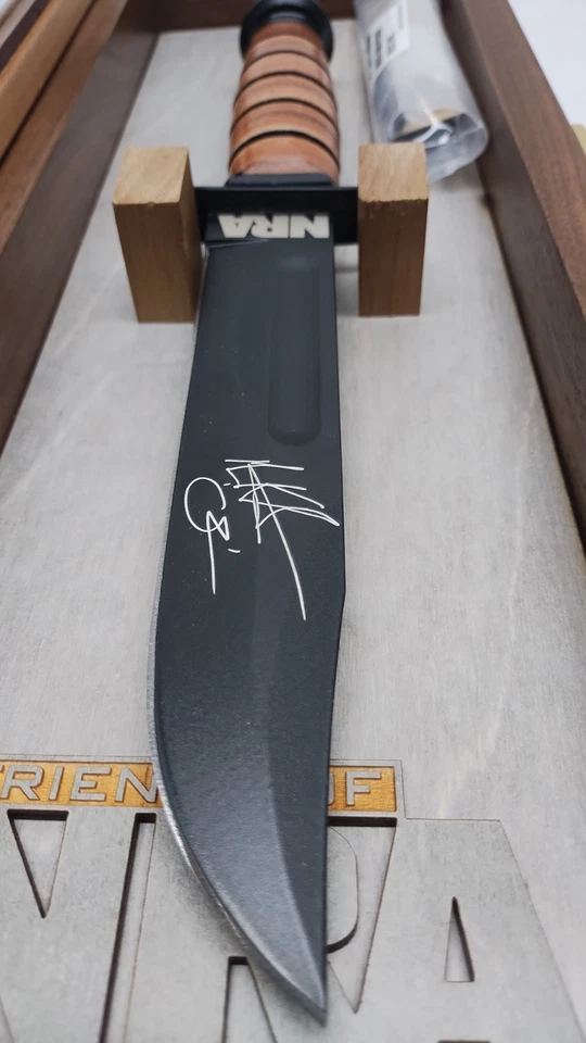 Friends Of The NRA KA-BAR Knife Limited Edition Signed By Mark “OZ” Geist Mint - Image 3 of 4