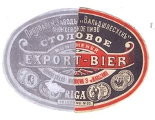 Latvia Imperial Russia unknown old beer label Riga pre 1915