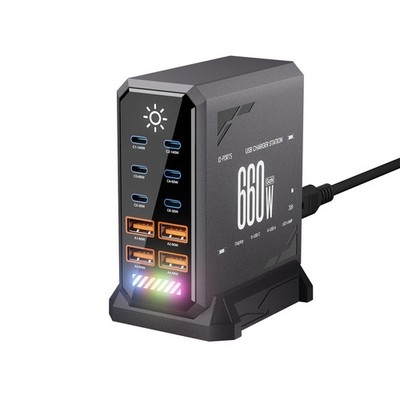 660W Multi USB C Charger Station Type C PD 140W Fast Charging For iPhone Laptop
