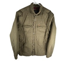 Volcom Quilted Jacket Mens Large Green Snap F...