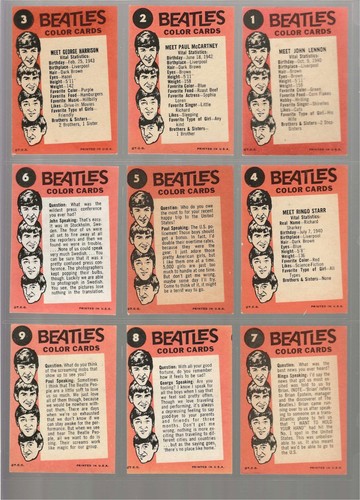 1964 TOPPS BEATLES COLOR SERIES COMPLETE 64 CARD SET EX-NM  - Afbeelding 2 van 9