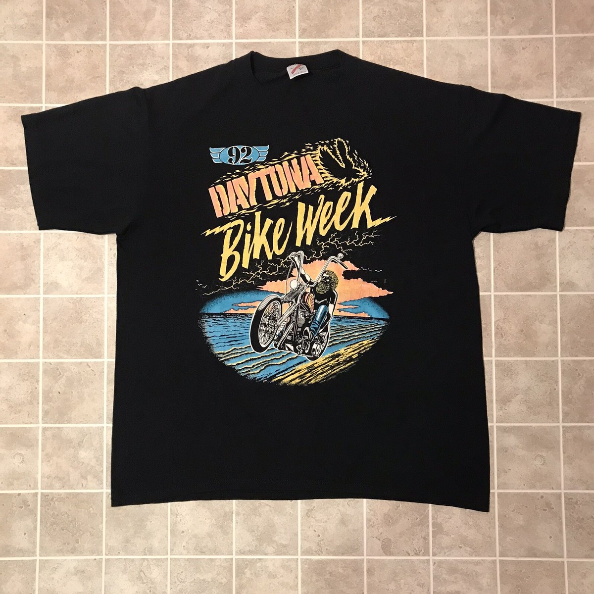 Vintage 1992 Daytona Bike Week Eagle Beach Sunset Harley