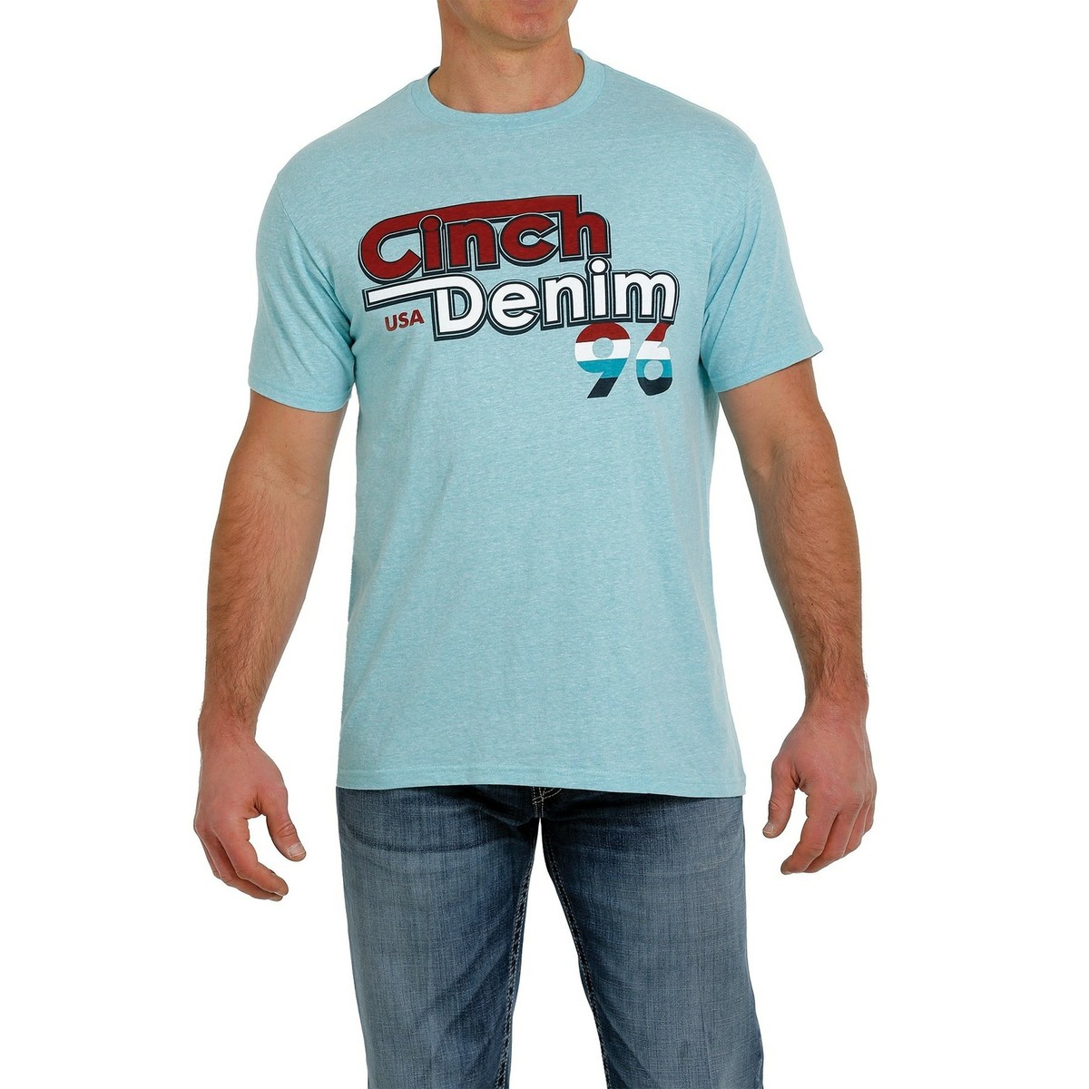 Cinch Men's Jersey Turquoise Short Sleeve T-Shirt MTT1690476 | eBay