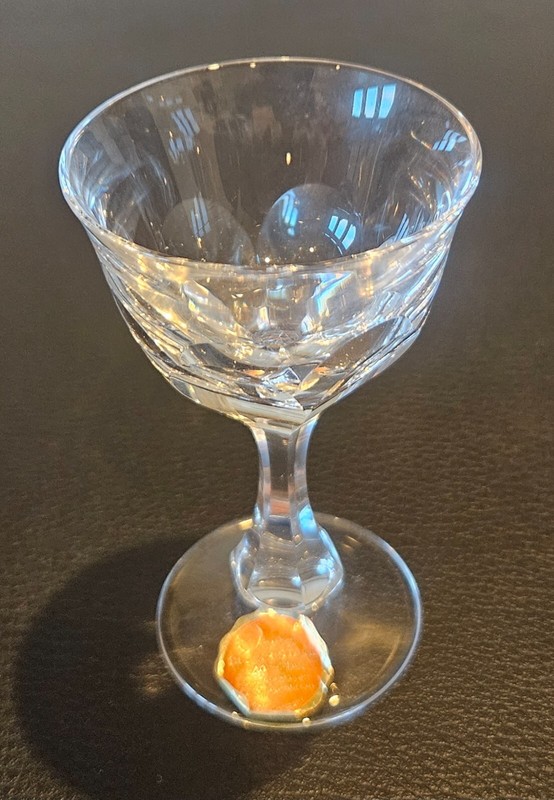 4 Oertel Crystal Cordial Glasses Rosegarden Bleikristall (Pink Crystal)  3 5/8"