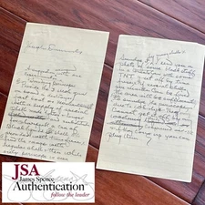 THOMAS EDISON * JSA * AUTOGRAPH Secret SUBMARINE EXPERIMENT Note SIGNED * WWI