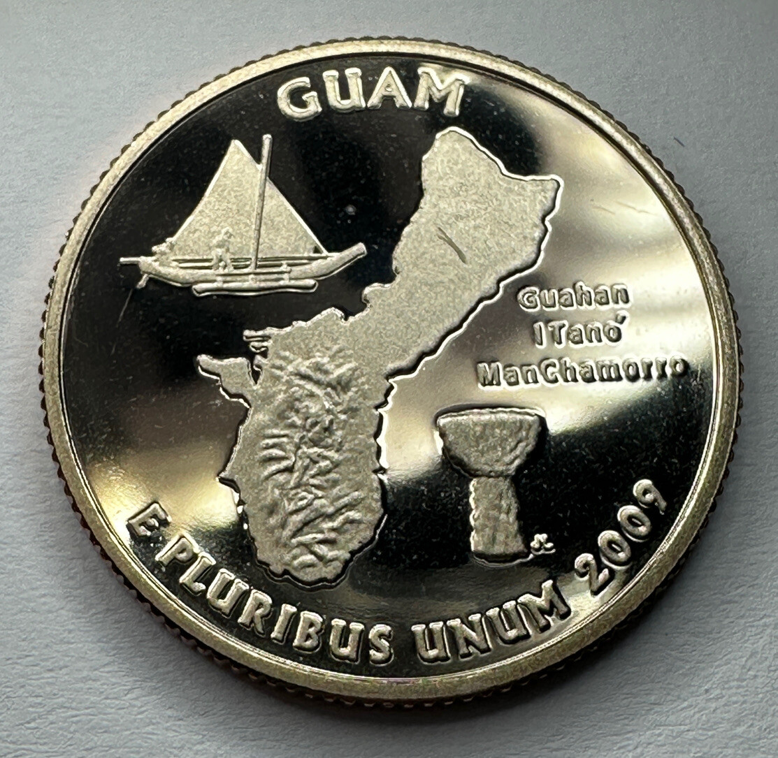 2009-S Guam Territory GEM PROOF Quarter 25cent Coin from US Mint