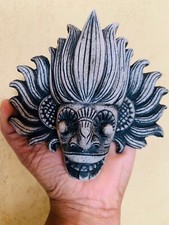 Fiber Hand Craved Sri Lankan Traditional Mask Wall Hang Home Decor -12cm