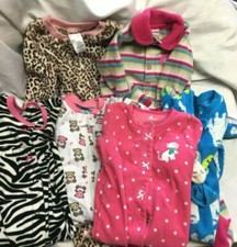 Baby Girl Pajama PJ Lot 6 Footed 6, 9, 12 Months NWT  Preowned Free Shipping