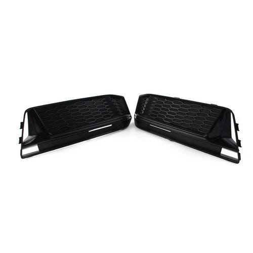Front Bumper Fog Light Honeycomb Grille Cover Fit Audi A4 B9 S4 2016-2018 - Picture 3 of 10