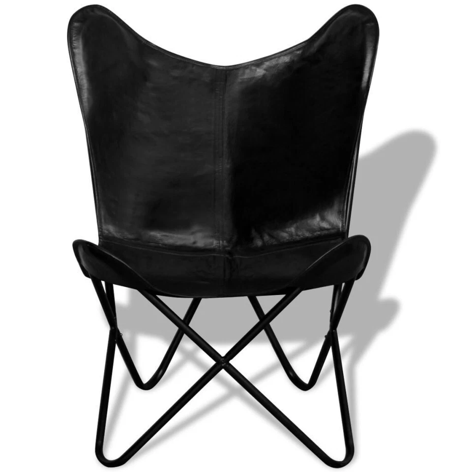 Cadeira Borboleta com Capa de Couro – Assento Dobrável Moderno Lounge Accent - Imagem 2 de 4