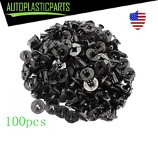 100pcs Car Hole Nylon Plastic Rivets Fastener Fender Bumper Push Pin Clips 8mm