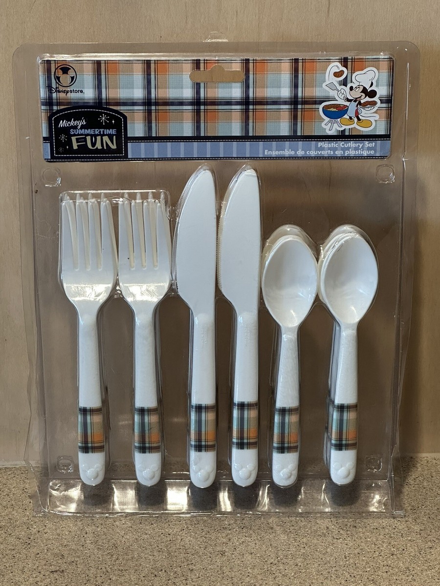 Disney Store Mickeys Summertime Fun 30 Pc. Plastic Cutlery Set