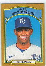 2021 Topps Heritage Minor League Erick Pena #32 GOLD /18 - Kansas City Royals