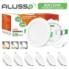 6X Ultra Slim LED Ceiling Recessed Light Dimmable 3CCT Spot Downlight 1050lm UK