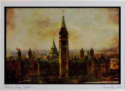 Cities 242095 Luftaufnahme des Mittelblocks Parliament Hill limitierte Ausgabe A3 Wasser