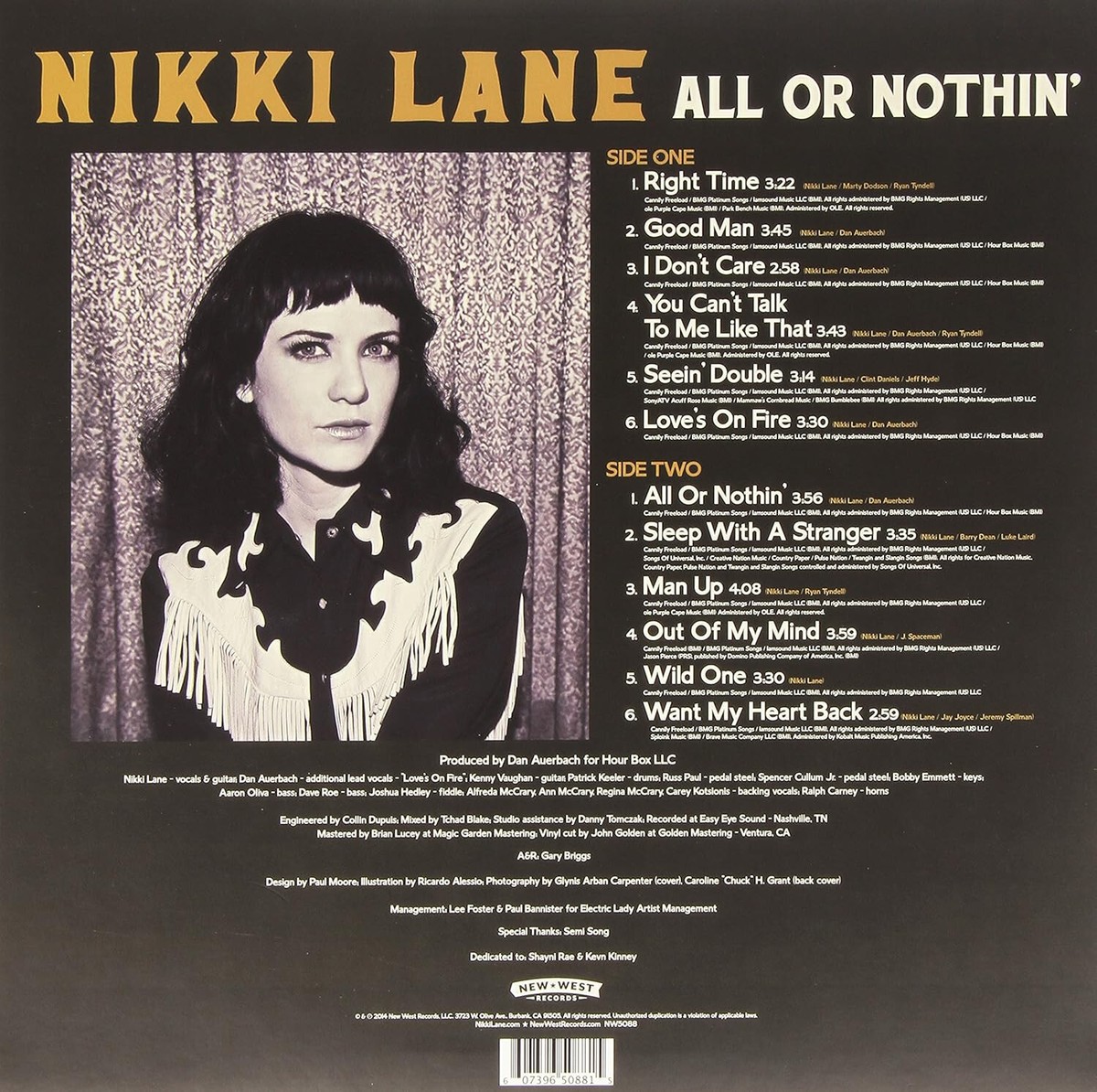 Nikki Lane: All Or Nothin' , New West CD, 2014, Like New