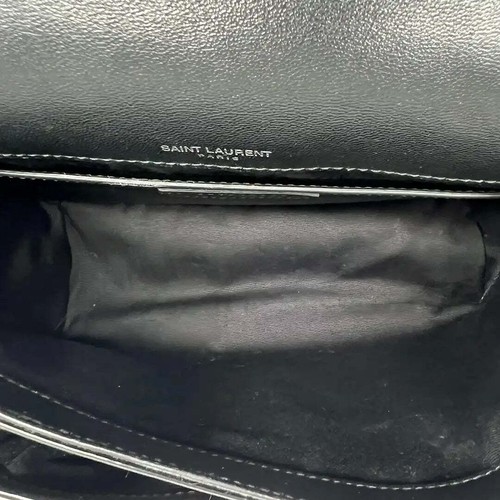 Borsa a tracolla bambino Saint Laurent Niki in pelle verniciata nera/molto buona - Foto 6 di 7