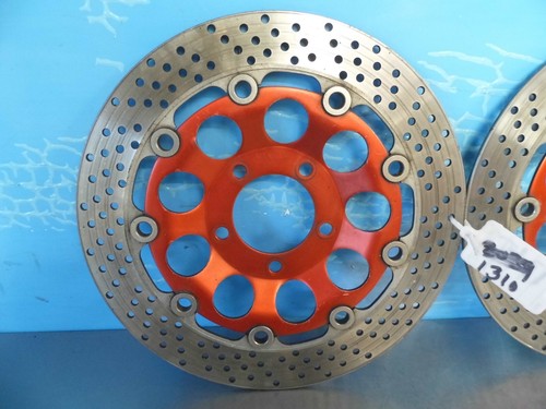 SUZUKI BANDIT GSF 400 V FRONT DISCS AND BOLTS ANODISED RED (1310) - Picture 2 of 5