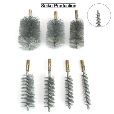 1Pcs 18~75mm Cylinder Stainless Steel Wire Round Tube Cleaning Brush Rotary Tool