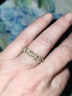 Solid 925 Sterling Silver w/gold and CZ Accents Hawaiian Plumeria Lei Ring — photo 5