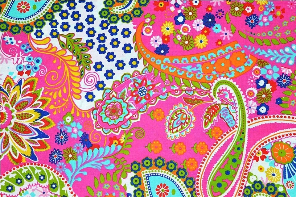 Indian Fabric Cotton Fabric By Yard Handmade fabric Dressmaking Paisley Print - Image 3 of 4