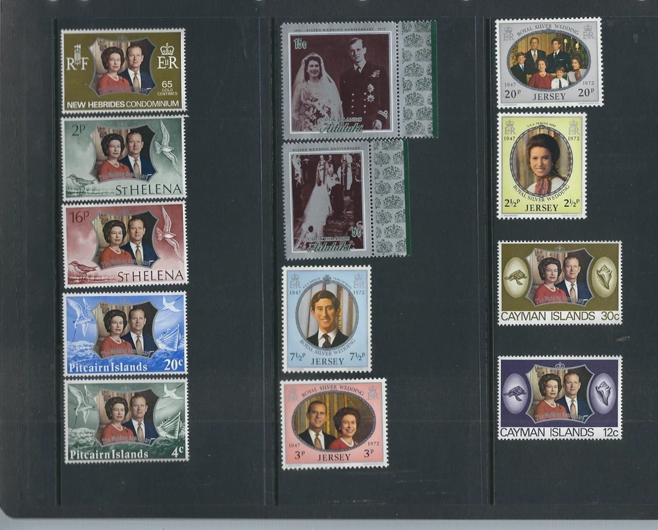 British Common Wealth / Queen Elizabeth Silver Wedding  Anniversary Stamps . MNH - Image 2 of 4
