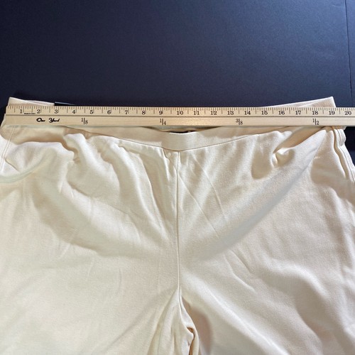 Avenue Plus Size Embroidered Crop Relaxed Stretch Pants, Cream, 18/20, NWT - Picture 8 of 12