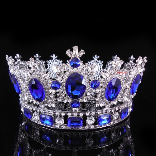 Corona rotonda 6,7"" grande cristallo oro regina regina regina ballo di nozze principessa - Foto 27 di 52