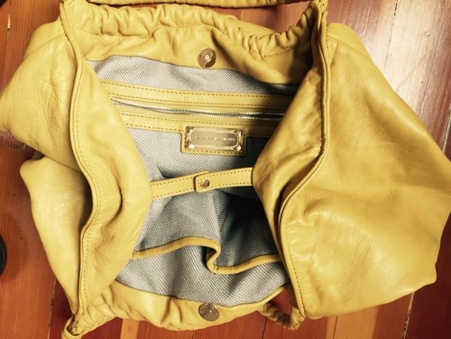 ELIE TAHARI Emmy leather handbag shoulder bag purse tote yellow elder $548 NEW - Picture 2 of 9