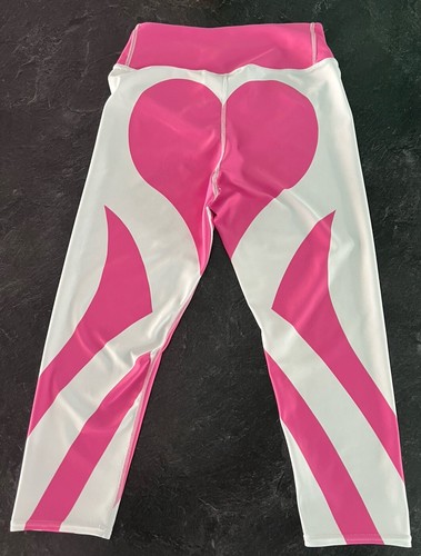 FiercePulse Pink And White Heart Damen Leggings Größe M - Bild 5 von 8