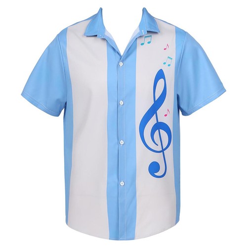 Men Rockabilly Style Short Sleeve Fifties Bowling Casual Button-Down Camp Shirts - Picture 49 of 196