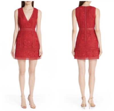 Alice and Olivia Red Lace Dress Size 0 75% off | eBay
