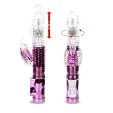 USB Rechargeable Thrusting G-spot Clit Rabbit Vibrator Sex-toys for Women Couple