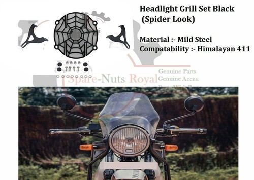 Black Powder Coated Headlight Grill For Royal Enfield Himalayan 411 – Steel, By AEspares
