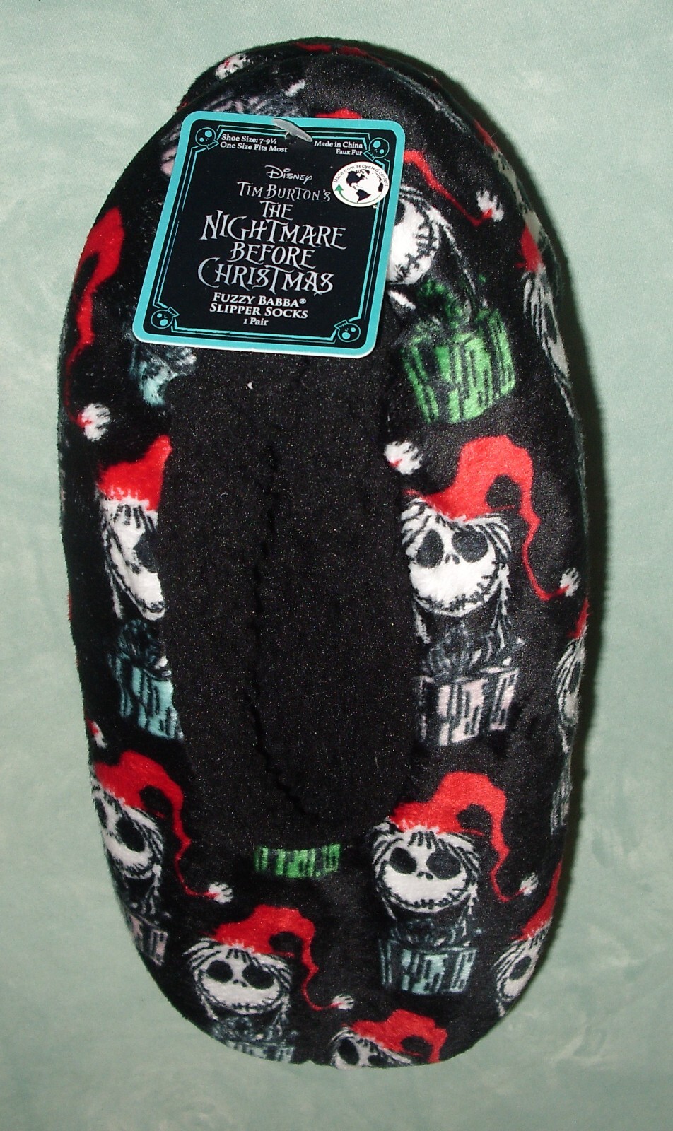 Disney Nightmare Before Christmas Fuzzy Babba Slipper Socks Shoe Size 7 ...