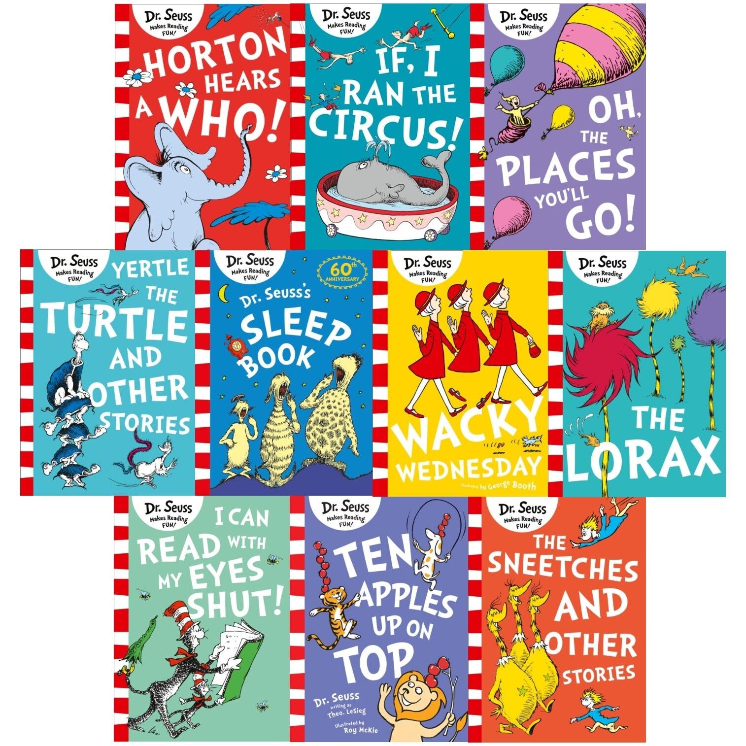 B&Q -  Dr Seuss Childrens Book Collection 10 Books Set The LoraxScrambled Eggs SuperHorton Hears A Who And More - Image 2